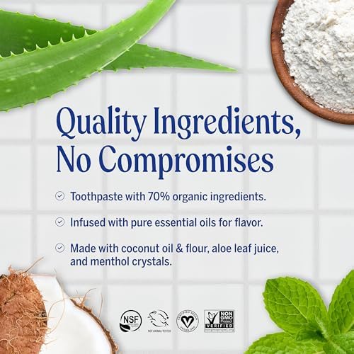 Dr. Bronner’s All-One Toothpaste Pack of 3– Peppermint, 5 oz– Fluoride-Free Toothpaste for Adults, SLS-Free, 70% Organic & Natural Ingredients, Vegan, Helps Freshen Breath & Reduce Plaque