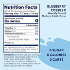 Jordan's Skinny Mixes Sugar Free Coffee Syrup, Blueberry Cobbler Coffee Flavoring Syrup, Zero Calorie Drink Mix for Lattes, Baking, Protein Shake or Cocktail, Dairy & Gluten Free, Kosher, 25.4 Fl Oz