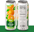 VINUT 100% Orange Juice, No Added Sugar, Never From Concentrate, 16.9 fl oz (500 mL) Can, Pack of 12
