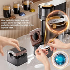 Reusable Vertuo Pods Refill Kit for Nespresso, Upgraded Vertuo Reusable Pods Holder with 100pcs Aluminum Foil Seals Lids, Effortless Press-to-Seal Design, Fits Vertuoline Next Plus Machine(NO PODS)
