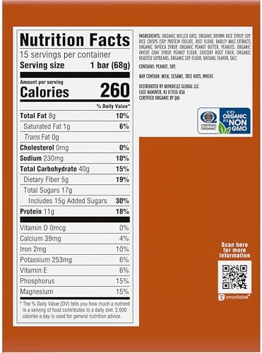 CLIF BAR - Energy Protein Bars - Crunchy Peanut Butter - Made with Organic Oats - Energy Bars - Non-GMO - (15 Pack)