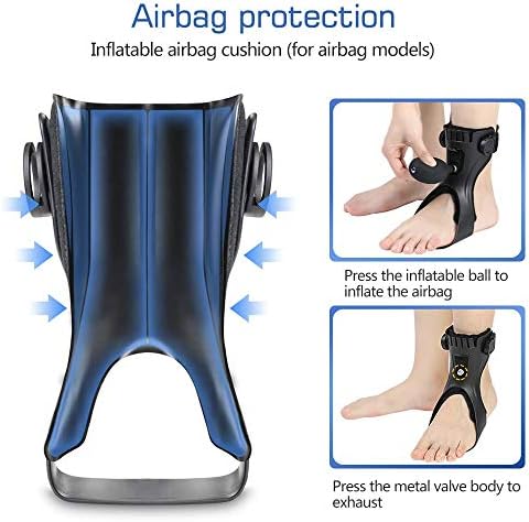 Drop Foot Brace Orthosis AFO AFOs Ankle Brace Support With Comfortable Inflatable Airbag for Hemiplegia Stroke Shoes Walking (Right foot, X-Large)