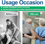 Aliseniors Gait Belt for Seniors 300lbs - Transfer Belt with 6 Handles & Quick Release Buckle for Elderly Patient Lifting, Bariatric Safety Assist, Nursing Home Physical Therapy