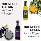 Kouzini Variety Gift Pack - Greek Extra Virgin Olive Oil and Balsamic Vinegar, 3 Balsamic Vinegars with 2 Greek Olive Oil Bottles, Great Cooking Oil Dispenser Bottle Refill, 60 ml, Pack of 5
