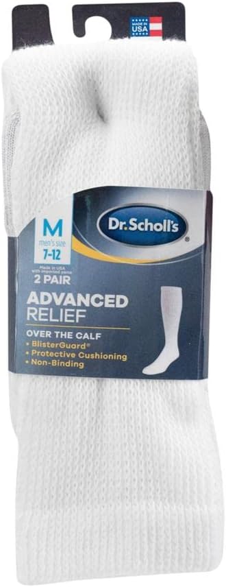 Dr. Scholl's mens 2 Pack Advanced Relief Over the Calf Socks