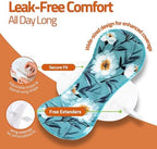 Non-Slip Reusable Incontinence Pads for Bladder Control (L+XL; 6-Pack); High Temp Washable Organic Cotton Cloth Pads with Quick Absorption & Odor Control; Soft & Non-Irritating for Sensitive Skin