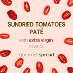 Gusta Sun-Dried Tomato Pate - Made in Italy Dip or Spread - Paste of Sundried Tomatoes in Jar with Extra Virgin Olive Oil - Non-GMO, All Natural - Perfect for Tomato Pesto - 6.35oz Glass Jar