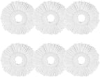 6-Pack Spin Mop Heads Refill, Easy Wring Microfiber Replacement Pads for Deep Cleaning, Universal Fit for Most Round Spin Mops