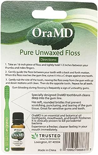 OraMD Dr Bass Toothbrush 6-Pack + Pure Unwaxed Dental Floss 6-Pack Soft Bristles Sensitive Teeth