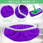 Microfiber Mop Pads - 8 Pack Reusable Washable Refills for Wet & Dry Floor Cleaning - Fits Most Standard Mops - Purple Household Cleaning Pads