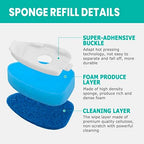 Heavy Duty Dishwand with Refills, Dish Wand Replacement Sponge Heads with Handle, Soap Control Dispenser Leak-Free Scrub, Non-Scratch Advanced Scrubber Brush Pads for Cleaning Dishes Sink Washing Tool