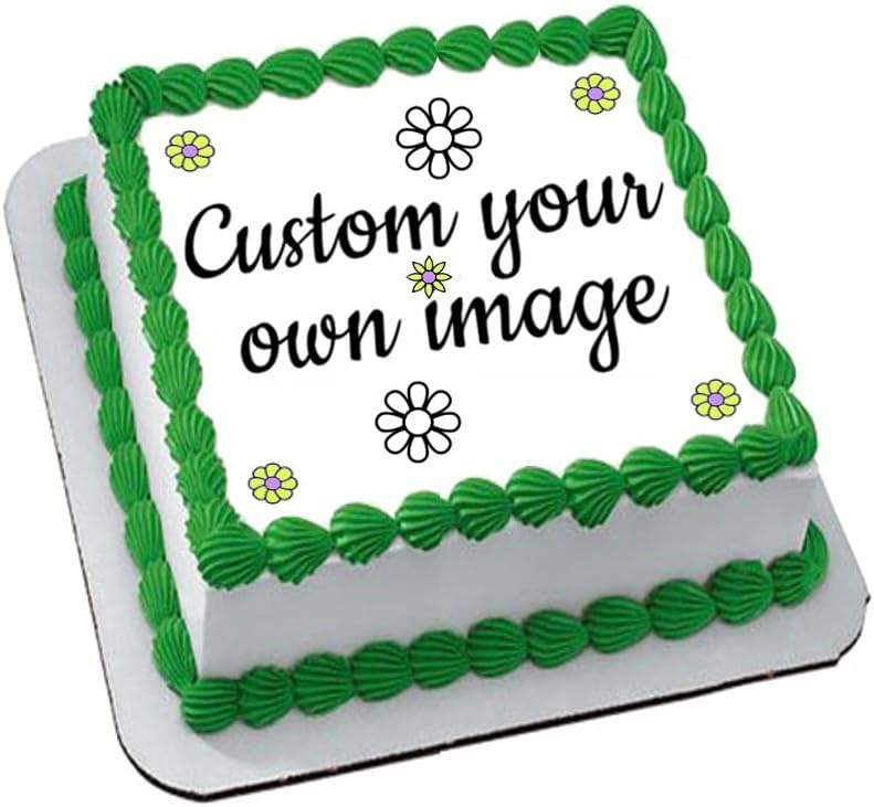 Galimeli Generic Custom Edible Cake Topper Image Personalized Photo, Logo 5" x 5" Square, Multicolored, 1 Ounce, 1 Piece, Versatile Occasions, Birthday