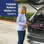 Medline Aluminum Rollator Walker with Seat, Folding Mobility Rolling Walker has 8 inch Wheels, Burgundy