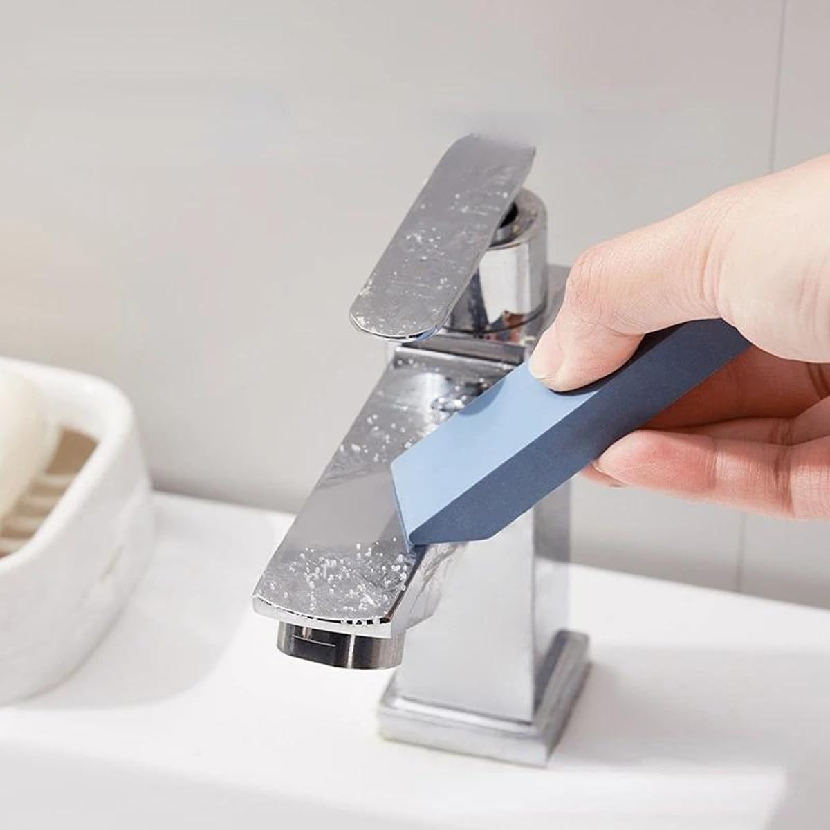 Miracle Limescale & Rust Eraser, Safe Rubber Cleaning Tool for Bathroom Glass Shower Door, Kitchen Pot Pan Sink, Effortless Remove Stain Without Scratching, Household Cleaner