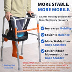 Knee Sling for Walker, Adjustable Cushioned Knee Support for Non Weight Bearing, Alternative to Knee Scooters & Crutches for Surgery Recovery, Walker Accessories for Foot/Ankle Injuries