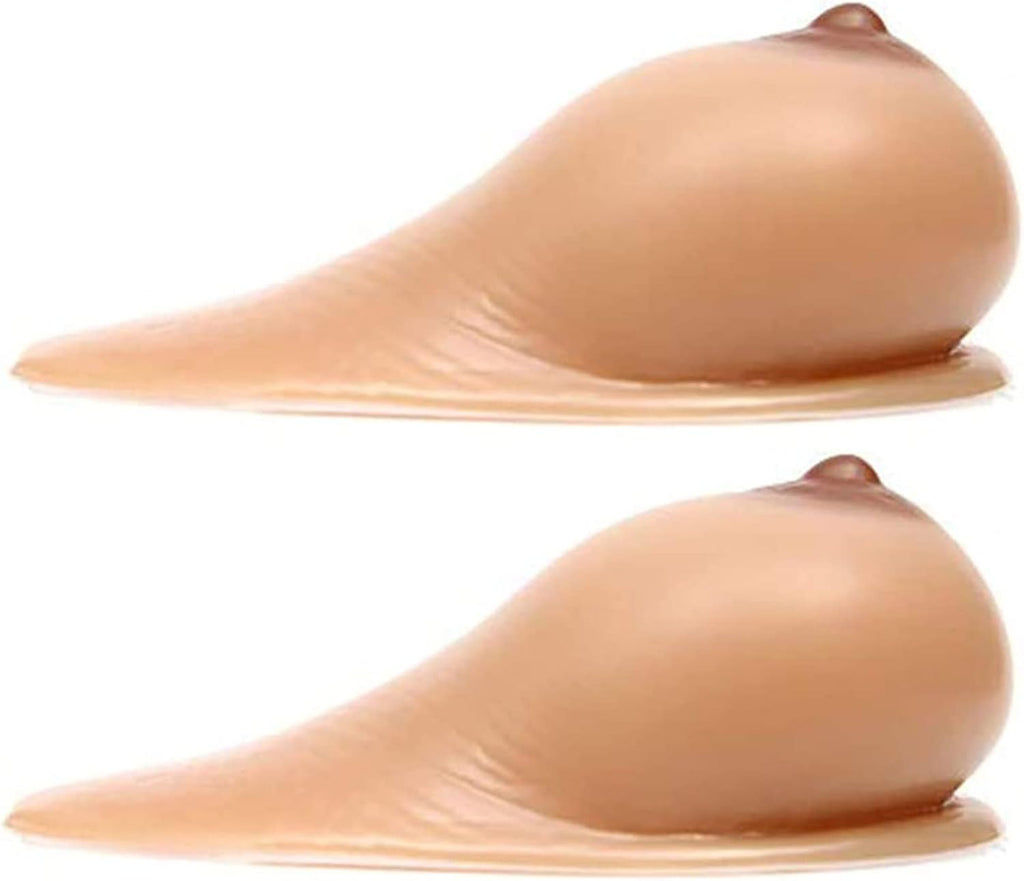1 Pair Self Adhesive Silicone Breast Forms Lifelike Nipple for Woman Chest Improvement Lifelike Fake Breast for Mastectomy/Crossdresser/Cosplay (Size : B~Cup(600g/pair))