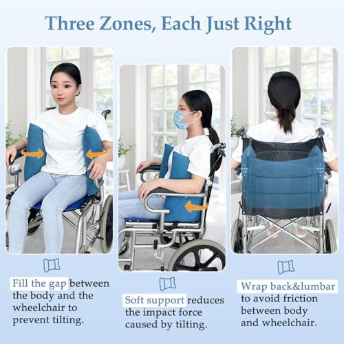 Lateral Support for Wheelchair Back Support Cushion for Pressure Relief Folding Pads Improving Better Posture Sitting Assist Wedge for Elderly Disabled Stroke Patients in Recliner Wheelchair