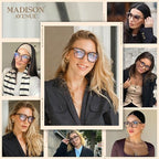 Madison Avenue Women Blue Light Glasses,Oversize Blue Light Blocker for Women, Anti Eyestrain & UV Protection Computer Eyeglasses Hanna (Tortoiseshell)