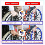 1Pair Wheelchair Push Rim Covers - 22/24in Non-Slip Rear Wheel Sports Wheelchair Rubber Cover, Wear-Resistant, Improve Grip and Traction