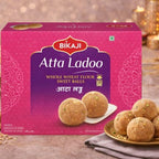 Bikaji Atta Ladoo 14.11 oz (400g), Premium Whole Wheat Snacks, Traditional Indian Sweets, Authentic Homemade Style Mithai, Ready to Eat Festive Dessert, Gifting Sweet, Premium Sweet Box