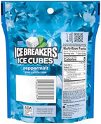 ICE BREAKERS Ice Cubes Peppermint Sugar Free Chewing Gum Pouch, 8.11 oz (100 Pieces)