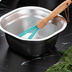 10.6" Square Stainless Steel Dish Pan for Sink - Large Washing Up Bowl and Vegetable Basin - Deep Sink Pan for Kitchen Soaking, Baby Bottles & Pet Feeding (27cm Silver)