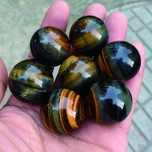 Acxico 1 pcs Natural Blue Tiger's Eye Jasper Quartz Sphere Crystal Ball Rock Healing 3cm