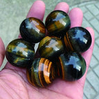 Acxico 1 pcs Natural Blue Tiger's Eye Jasper Quartz Sphere Crystal Ball Rock Healing 3cm