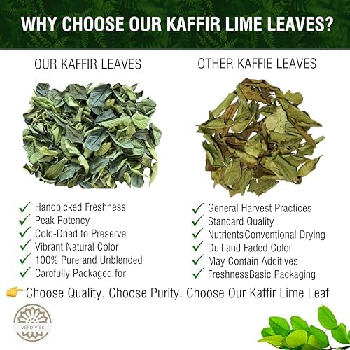 Premium Dried Kaffir Lime Leaves - 0.51 oz (14.5g) Pack for Authentic Thai Flavor (D)