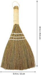 Healifty 2pcs Ergonomic Hand Broom – Natural Straw Desktop Duster for Home & Kitchen, Compact Sweeping Brush