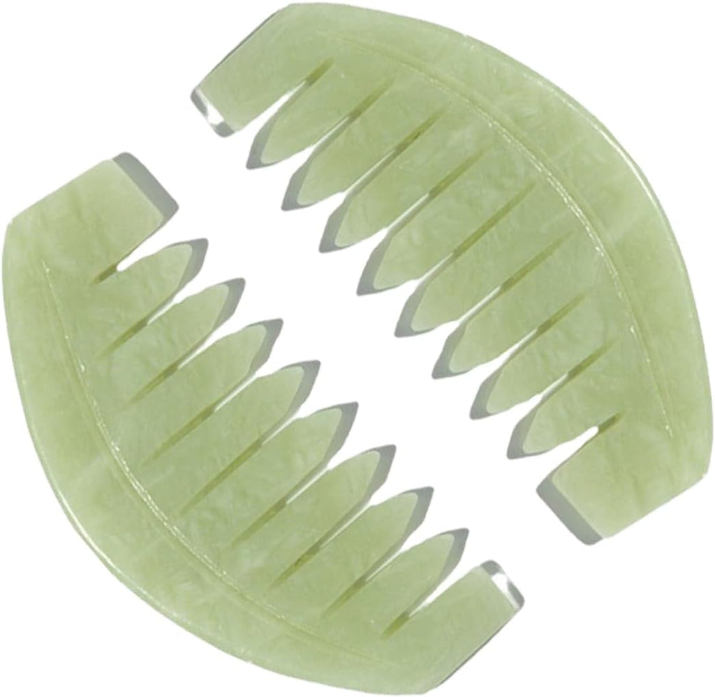 BoAn Natural Jade Head Massager, 2 Pcs Multi-Functional Massager for Head Caring and Acupoint Treatment, Guasha Scraping Scalp Comb