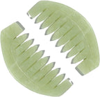 BoAn Natural Jade Head Massager, 2 Pcs Multi-Functional Massager for Head Caring and Acupoint Treatment, Guasha Scraping Scalp Comb