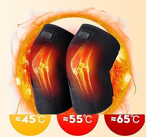 VIDECOR Heated Knee Brace Wrap with Massage, Knee Heating Pad, Suitable for Knee Joint Fatigue, Arthritis, Leg Muscle Cramps, and Relieve Knee Joint Pressure.,Black