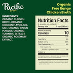 Pacific Foods Organic Free-Range Chicken Broth, 8 oz Carton (4 Pack)
