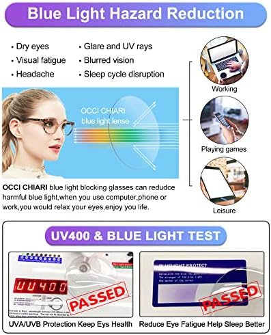 OCCI CHIARI Blue Light Blocking Reading Glasses Women 1.75 Stylish Reders for Lady 1.0 1.25 1.5 1.75 2.0 2.25 2.5 2.75 3.0 3.5 4.0 5.0 6.0