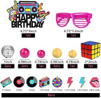 20 PCS 80s 90s Cake Toppers Retro Hip Hop Cake Decorations for Born in the 80's 90’s Decade Throwback Decorations Supplies (style 1)