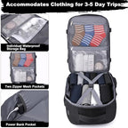 Travel Backpack for Men Women, 18x14x8 inches TSA Approved Carry On Backpack Personal Item Size Airplane Approved Weekender Bag, Water Resistant Lightweight Laptop Daypack for Flight