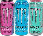 Monster Energy Ultra Variety Pack, Blue Hawaiian, Ultra Vice Guava, Ultra Fantasy Ruby Red, Sugar Free Energy Drink, 16 Ounce Can (Pack of 15)