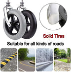 LIGUOYI Front Wheelchair Wheel Replacement, 2 Pcs Solid Rubber Tire, 6" 7" 8" Bold Wheelchair Caster Wheels, 5/16" Axle 120 Kg Load Capacity, Black Grey, Easy to Install, for Handicapped Wheelchairs