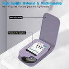 PU Leather Protective Case for Freestyle Libre 3 2 / Libre Reader, Lightweight Shockproof Diabetic Storage Carrying Case with Carabiner Clip and Handle (Lilac Purple)