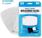 Safe+Mate (10 Pack) PM 2.5 Carbon Filter Replacement Inserts for Adult Cloth Masks