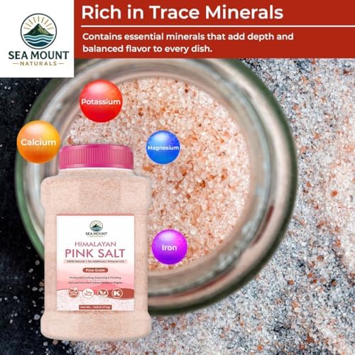 Himalayan Pink Salt Fine Grain 80oz (5 Pound), Kosher Certified, Non-GMO, Pure Mineral-Rich Pink Himalayan Sea Salt, For Cooking, Seasoning, Baking & Table Salt - Sea Mount Naturals