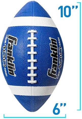 Franklin Sports Kids Junior Grip-Rite Youth Junior Size Rubber Footballs - Peewee Kids Durable Outdoor Footballs - Single & Bulk Packs Available