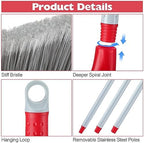 3 Pcs Broom and Dustpan Set 54 Inch Indoor Broom with Dust Pan Combo Set for Home Angle Broom and Dust Pan Kitchen Broom for Floor Cleaning