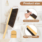 4 Pieces Hand Broom Wooden Dust Brush Bulk Bench Brush Soft Bristle Whisk Broom Beach Sand Remover Hand Brushes for Cleaning Fireplace Sofa Car Bed Cabinets, Desktops, Windowsills, Clothes