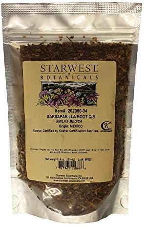 Sarsaparilla Root Cut and Sifted Mex Wildcrafted - Smilax medica, 4 Ounce