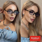 Breaksun Retro Rectangle Glasses for Women Men Small Square Blue Light Blocking Glasses Vintage Eyeglasses