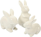 ABOOFAN 3pcs Ceramic Bunny Ornament Decor Rabbit Figurines for Easter Home Decor