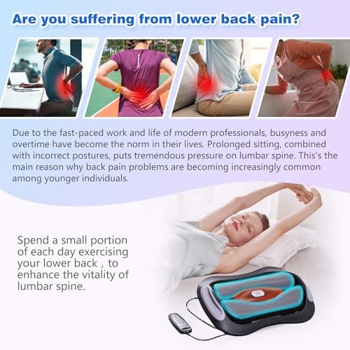 ALPHAY Electric Lumbar Traction Device,Lower Back Traction Device with Dynamic Stretching, 3 Levels of Vibration and Thermal Therapy, Low Back Pain Relief