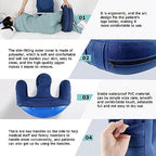 YHK Inflatable Turning Device, Bedridden Turnover Pillow, Prevent Muscle Atrophy with Polyester Removable Pillowcase U-Shaped Multifunctional Turning Pillow, Bedridden Nursing Supplies(Dark Blue)